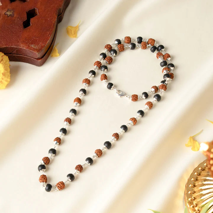 Divine Rudraksha & Karungali Mala with Premium Plating