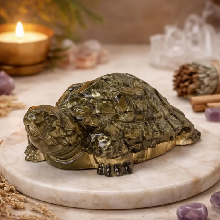 Vastu Pyrite Tortoise (Kachhua) with Premium Plating