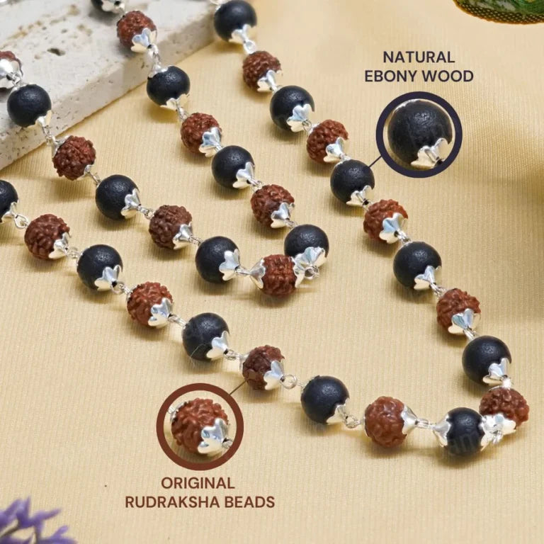 Divine Rudraksha & Karungali Mala with Premium Plating