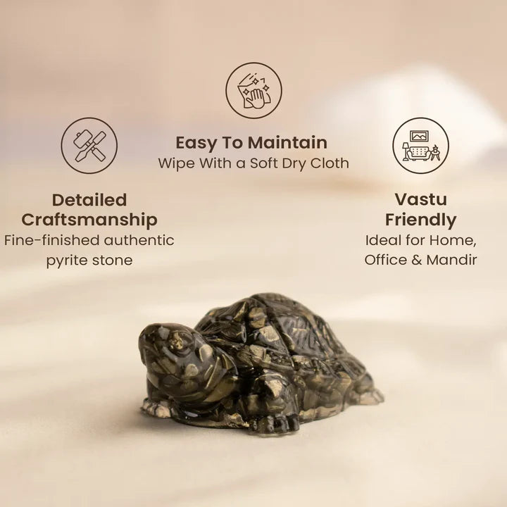 Vastu Pyrite Tortoise (Kachhua) with Premium Plating