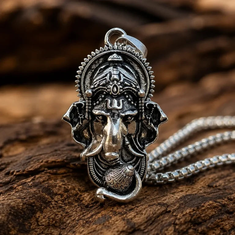 Shree Ganesh Silver Pendant with Elegant Daily Wear Design