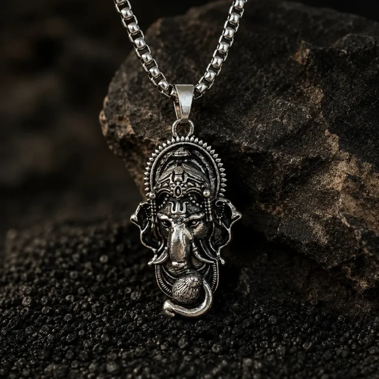 Shree Ganesh Silver Pendant with Elegant Daily Wear Design