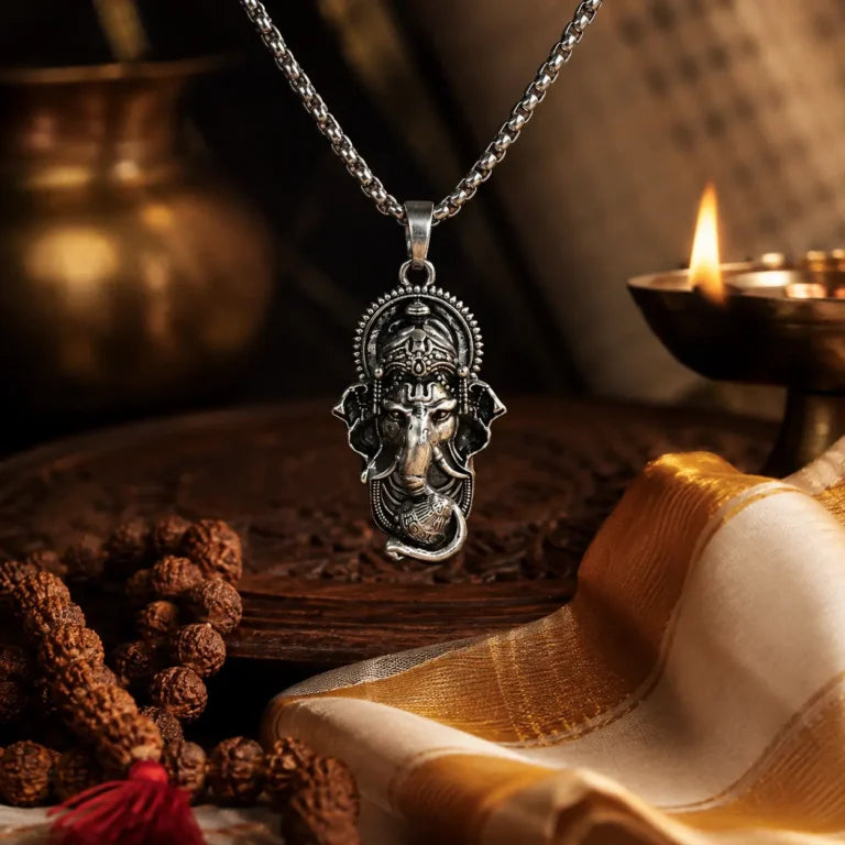 Shree Ganesh Silver Pendant with Elegant Daily Wear Design