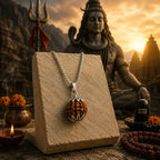 5 Mukhi Rudraksha Shiva Pendant with Premium Silver Finish & Chain