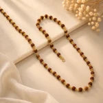 Premium Gold Plated 5 Mukhi Rudraksha Mala with Divine Energy