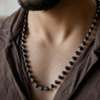 Silver Plated Eternal Karungali Mala - Natural Ebony Wood