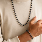 Premium Karungali Mala with Silver Caps | 100% Original Ebony Wood