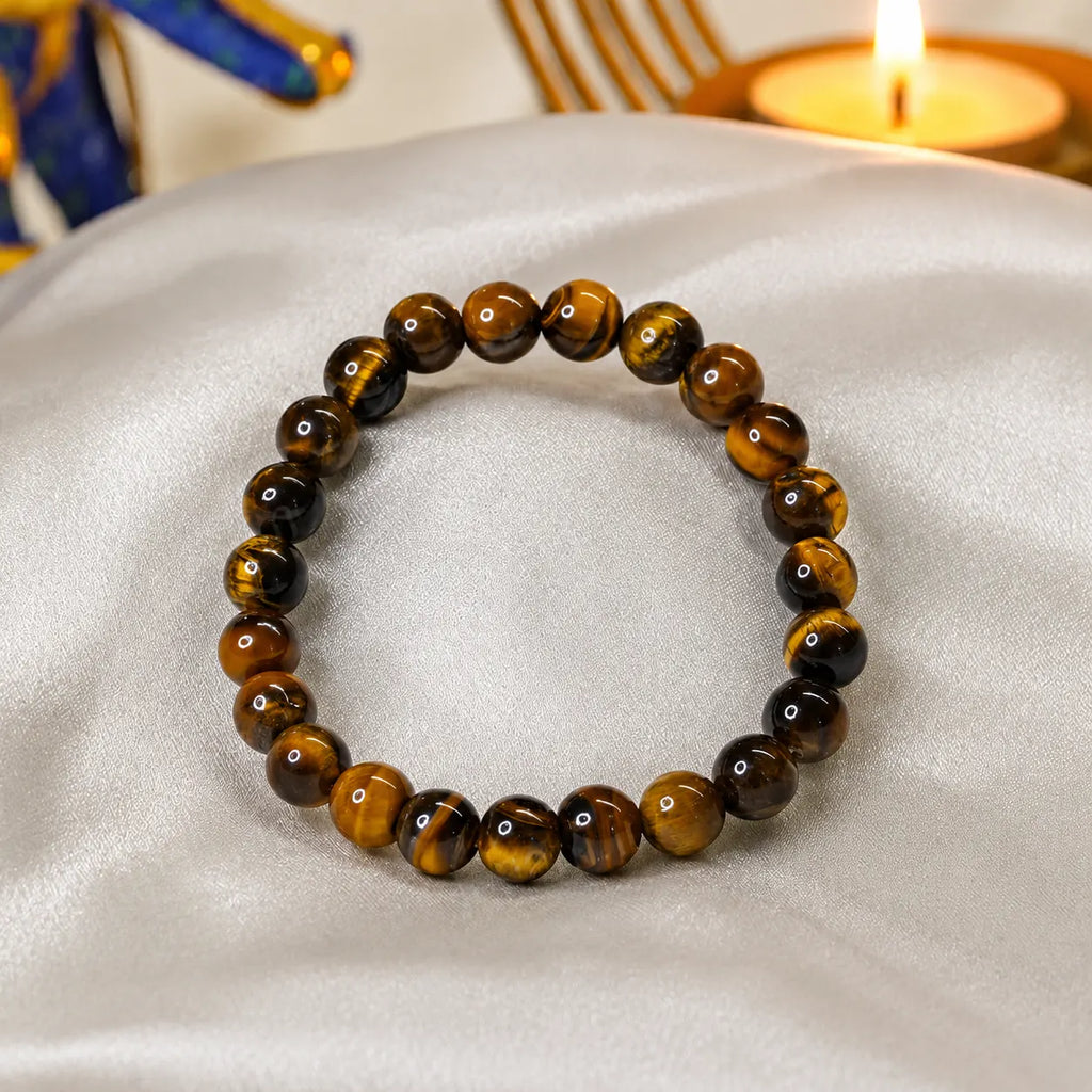 Natural Tiger Eye Stone Bracelet – Protection & Positive Energy