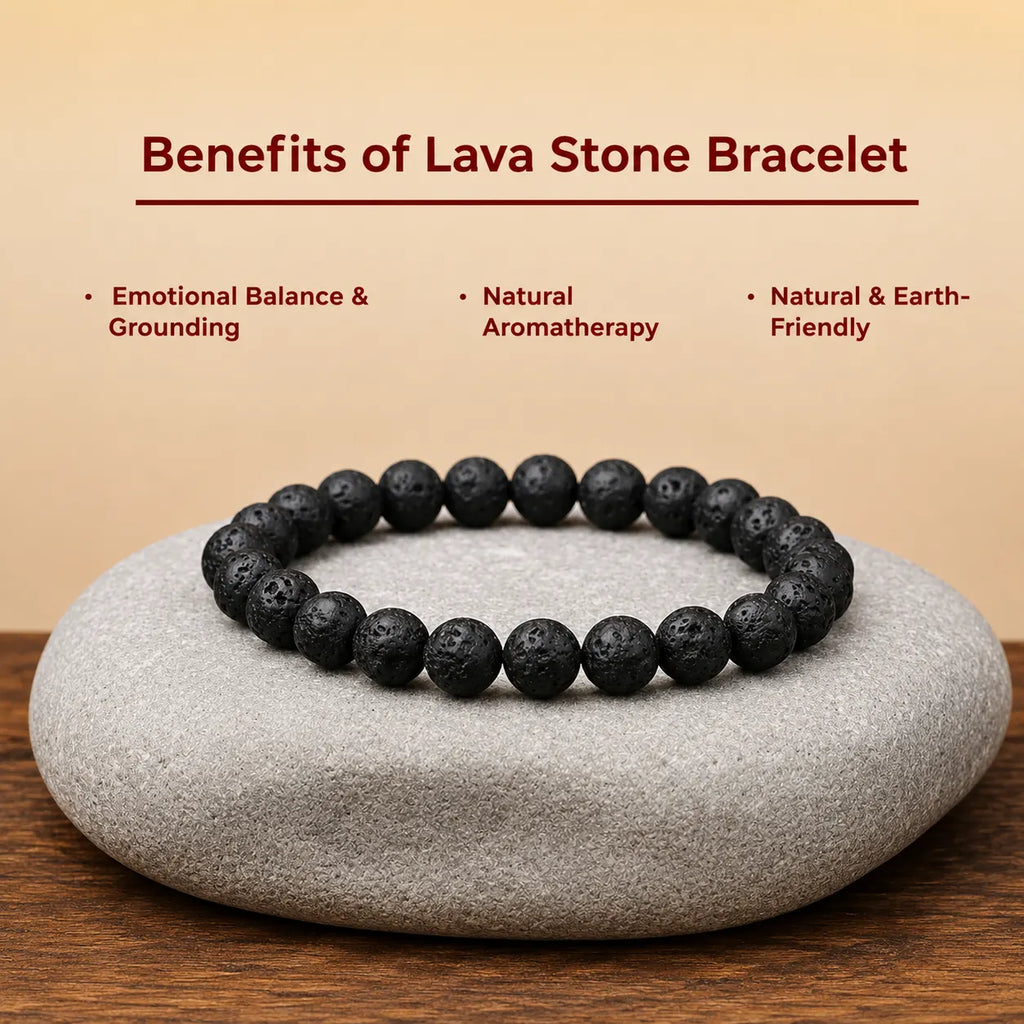 7 Chakra Lava Stone Bracelet – Natural Healing & Energy Balance