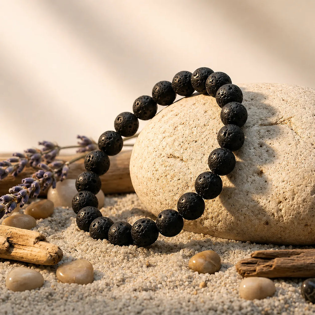 7 Chakra Lava Stone Bracelet – Natural Healing & Energy Balance