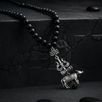 Karungali Mala with Shiv Trishul & Nandi Pendant