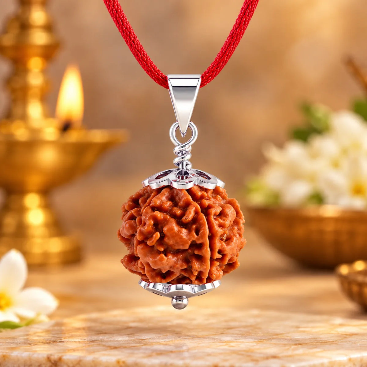 4 Mukhi Rudraksha Pendant – Original Certified Rudraksha