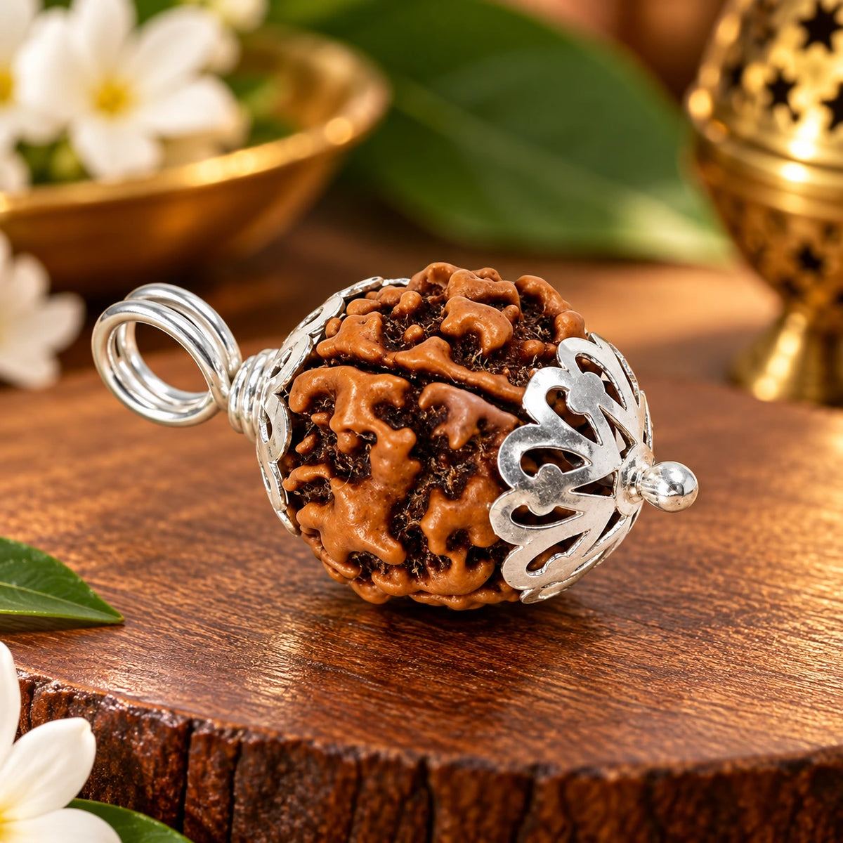 3 Mukhi Rudraksha Pendant – Original Certified Rudraksha