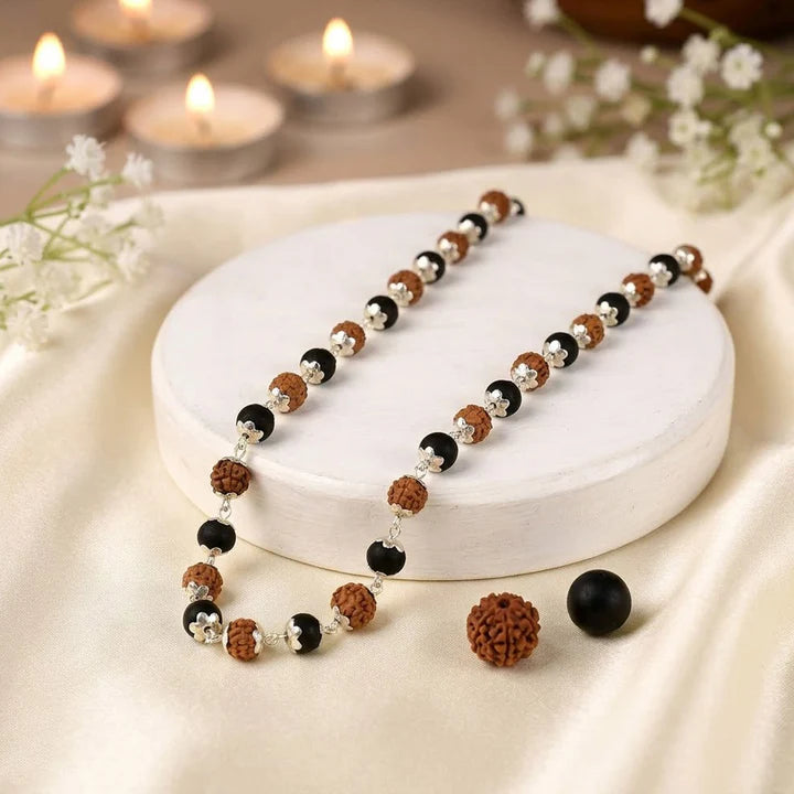 Divine Rudraksha & Karungali Mala with Premium Plating