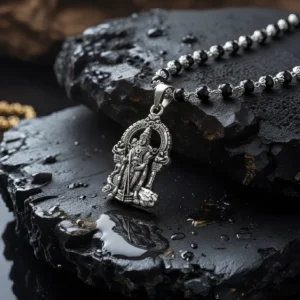 Certified Karungali Malai with Lord Murugan Pendant | Protection, Health & Success