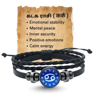 cancer-zodiac-leather-bracelet-with-silver-emblem-sacred-finish